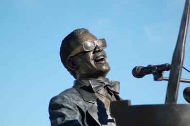 Ray Charles Statue in Ray Charles Plaza, Downtown Albany Georgia